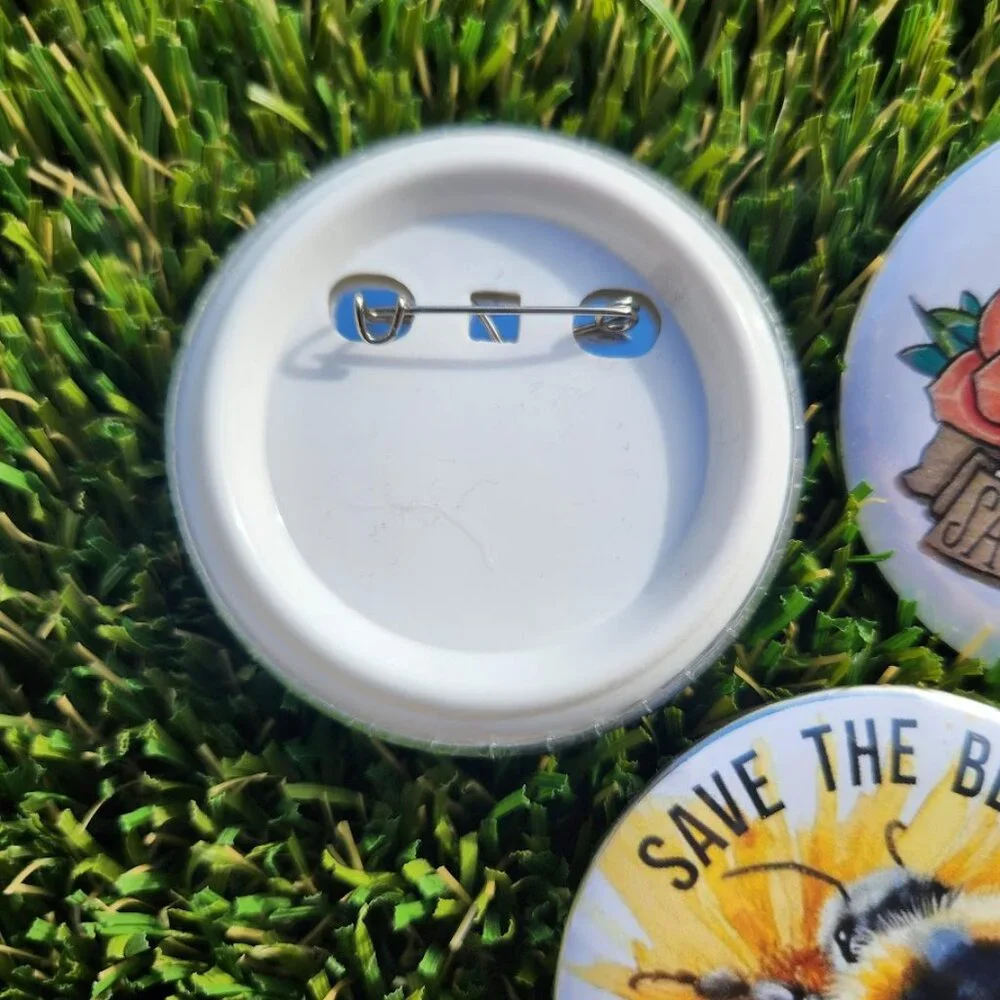 Set of 3 Button Pins Round Pin Lapel Pinback Beekeeping Honeybees Bee Save the B